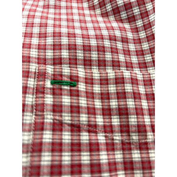Tommy Hilfiger Mens Shirt Button Down Pocket Red/White/Blue Plaid/Solid Size L - Picture 3 of 6